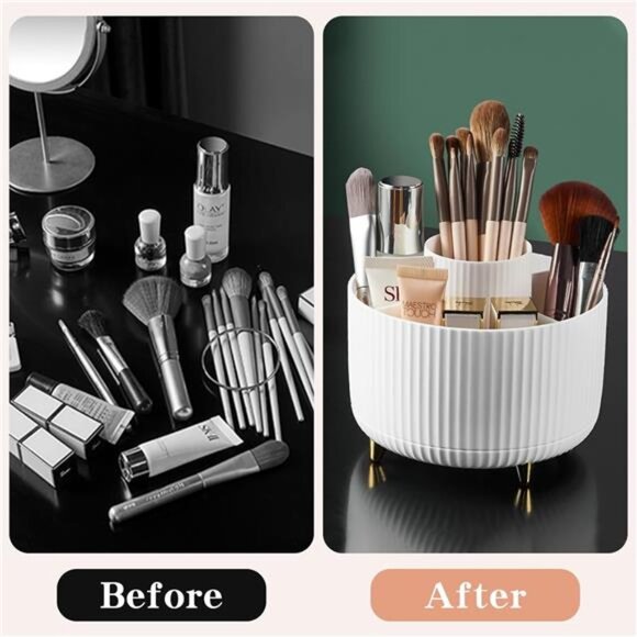 360° Rotate Makeup Brush Holder Organizer - Picture 6 of 14